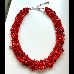 Beaded Red Stone Necklace